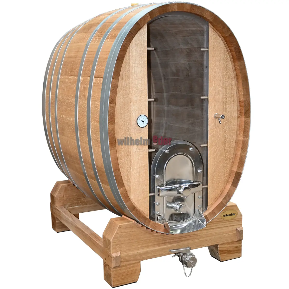 Grossfass_oval_1300l_plexiglas_1_fm EDER - FassStolz® 1300 l oval - German Oak with plexiglass