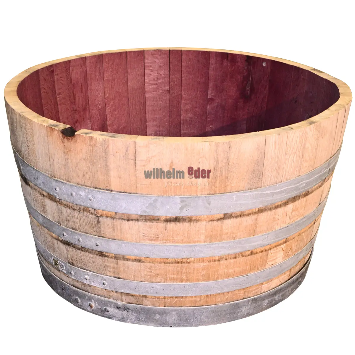 Flower pot made from 1/2 600 l red wine barrel Flower pot made from 1/2 600 l red wine barrel