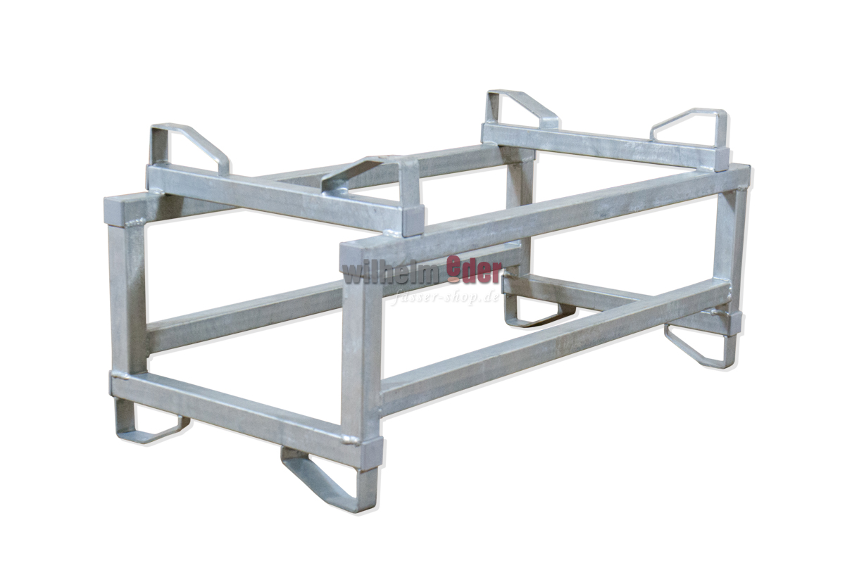 Galvanized rack for one 100 l barrel - single piece