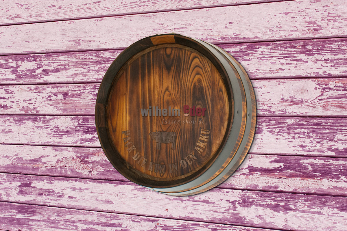 fassdeckel_kastanie_klein_geflammt_1 Barrel head - Chestnut flamed & oiled - ø 35 cm