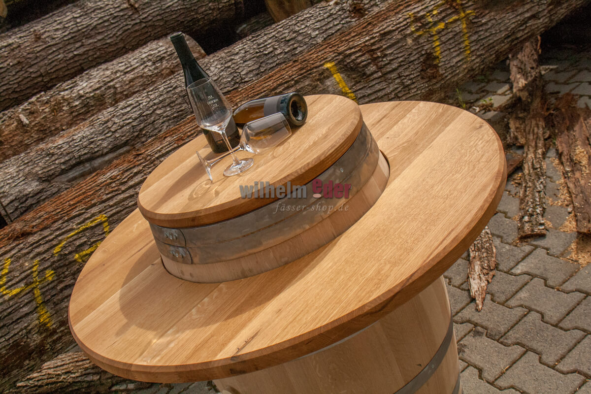 Geteilte_tischplatte_1 Oak wood panel recessed - outer barrel frame