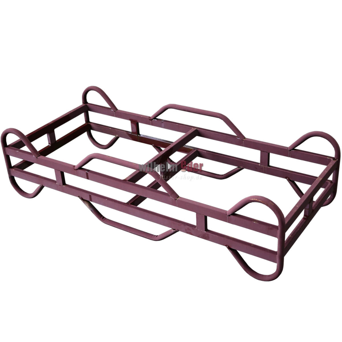 fasslager_metall_rot_225l_kombi_1 Red steel racks for 225 l barrels - used