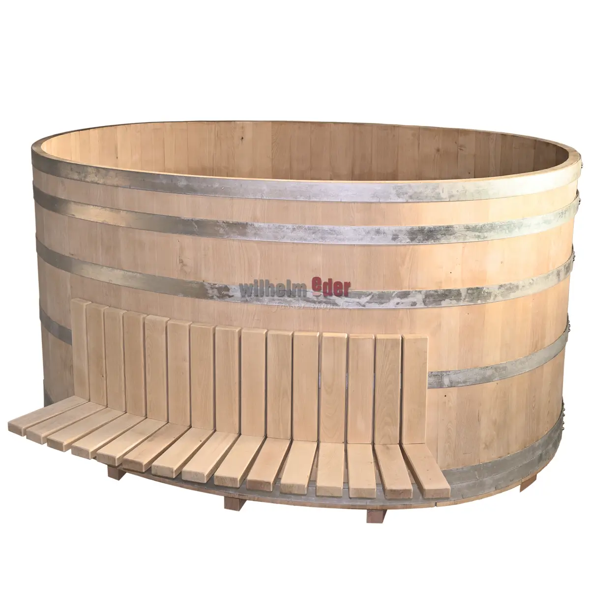 gerberbottich_baumkuebel_1 Oval tub made of chestnut wood with seating